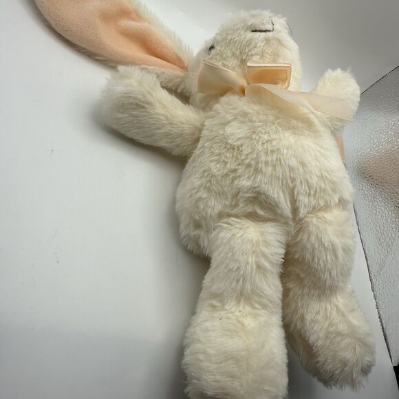 MTY International Bunny 10" Plush Cream Rabbit Peach Orange Bow Lop Ears Lovey - Picture 5 of 7
